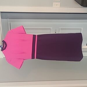 Vintage midi-length dress with waist band.